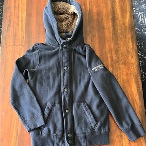 Abercrombie & Fitch Navy Jacket with Sherpa Lining